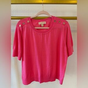 Michael Kors Women’s berry pink short sleeve sweater blouse XL